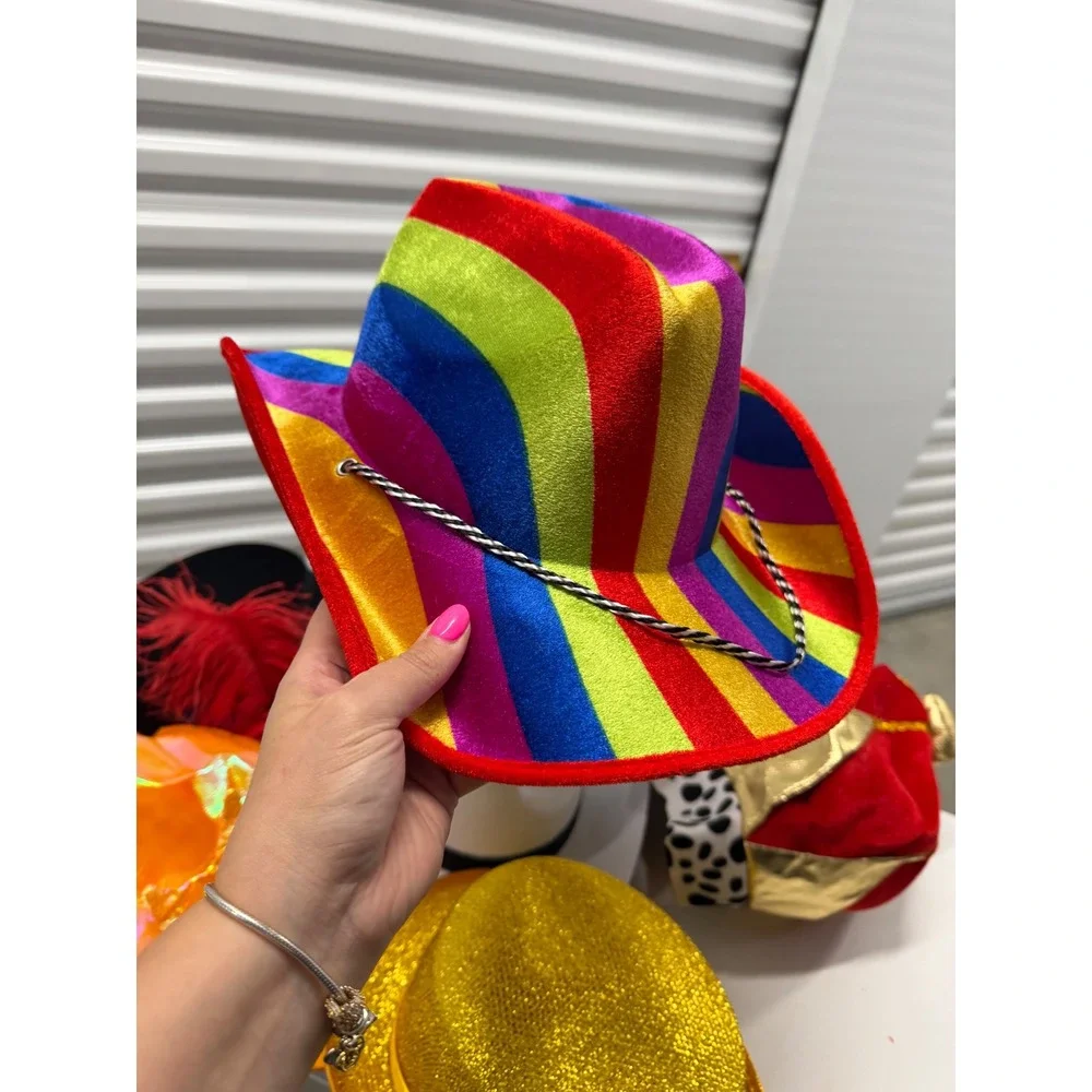 Funny Party Hats 6 Pack Assorted Novelty Costume Hats Rainbow King Pirate Gold